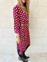 Polka A-Line Shirt Dress