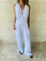 White Backless Santorini Jumpsuit