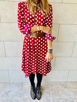 Polka A-Line Shirt Dress