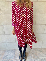 Polka A-Line Shirt Dress