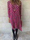 Polka A-Line Shirt Dress