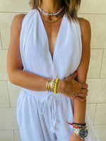 White Backless Santorini Jumpsuit