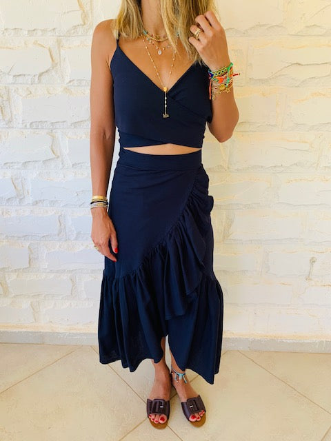 Navy Bonita Linen Set