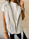 Grey Fleece Sweat Biker Vest