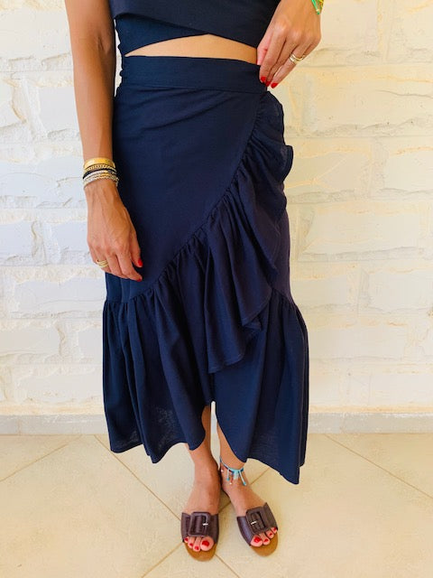 Navy Bonita Linen Set