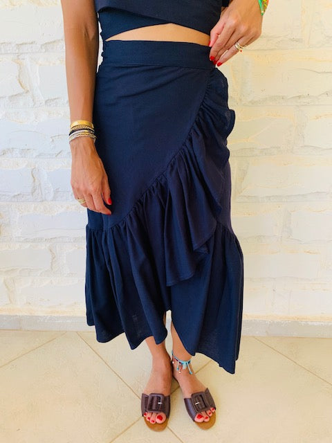 Navy Bonita Linen Set