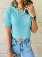 White & Aqua T-shirt Set
