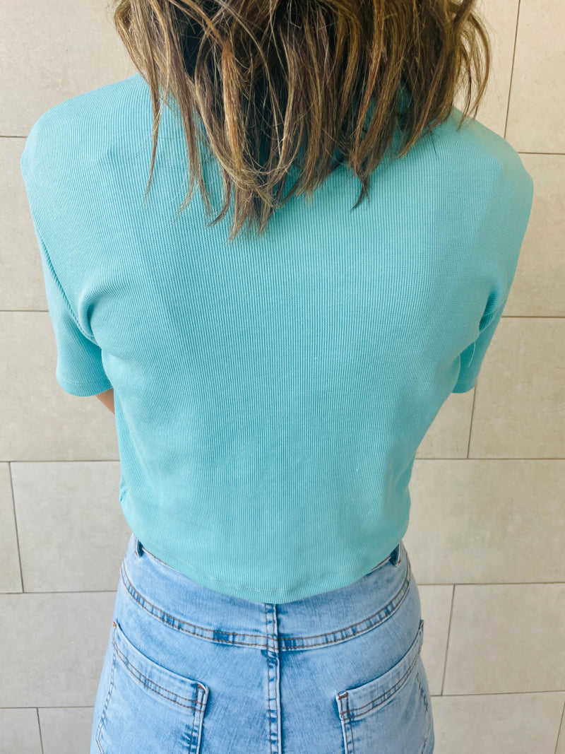 White & Aqua T-shirt Set