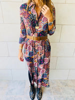Multi Print Shirt Dress