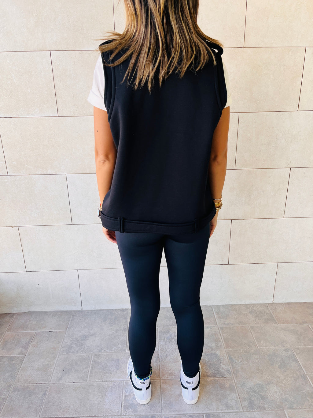 Black Fleece Sweat Biker Vest