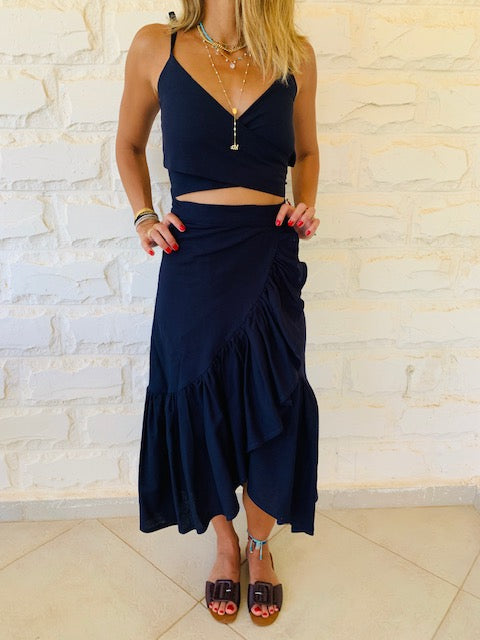 Navy Bonita Linen Set