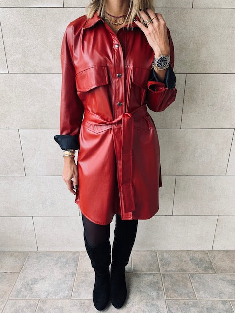 Rouge Leather Tie Shirt