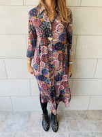 Multi Print Shirt Dress