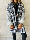 Grey Plaid Hoodie Overshirt