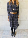 Midnight Chevron Shirt Dress