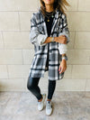 Grey Plaid Hoodie Overshirt