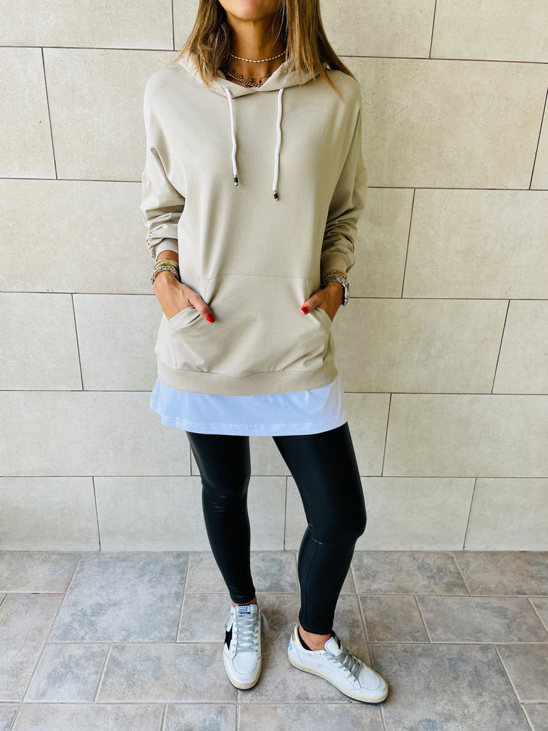 Beige Combined Long Sleeve