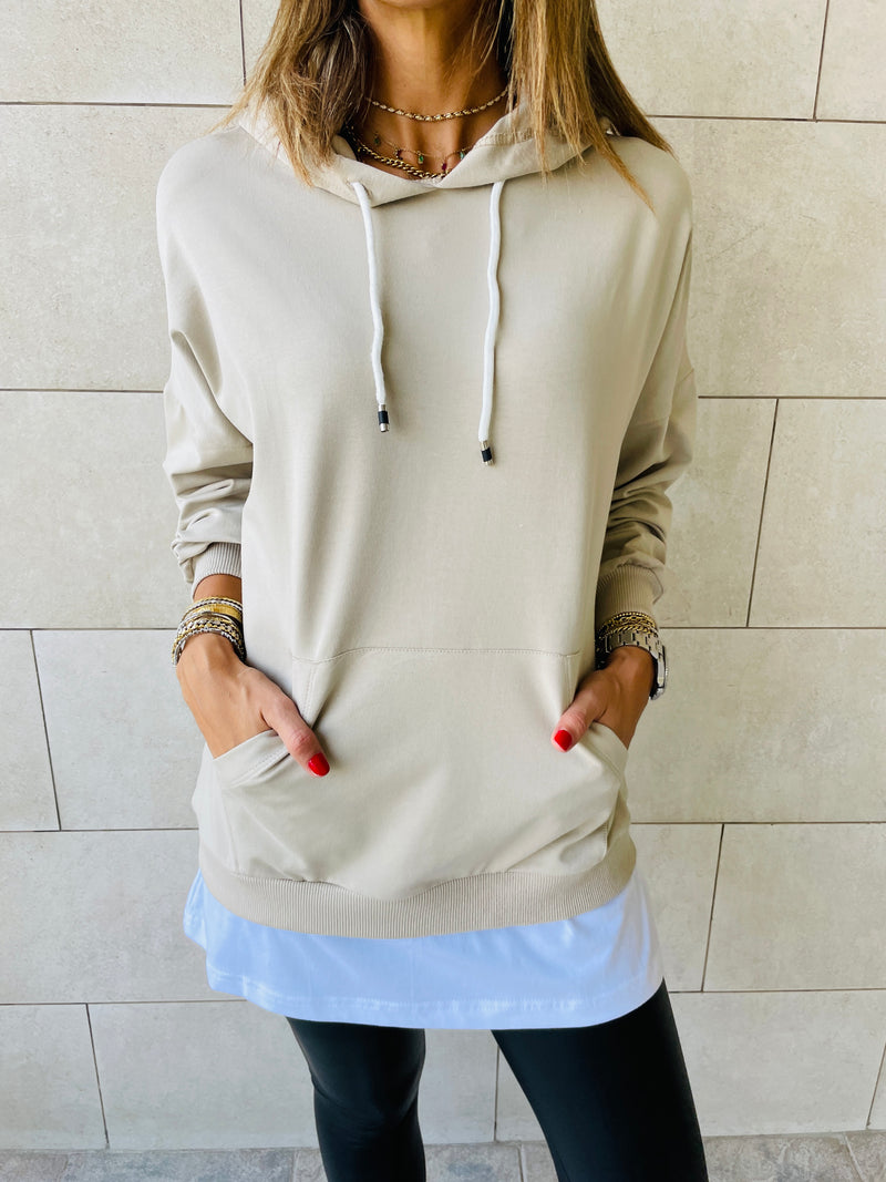 Beige Combined Long Sleeve