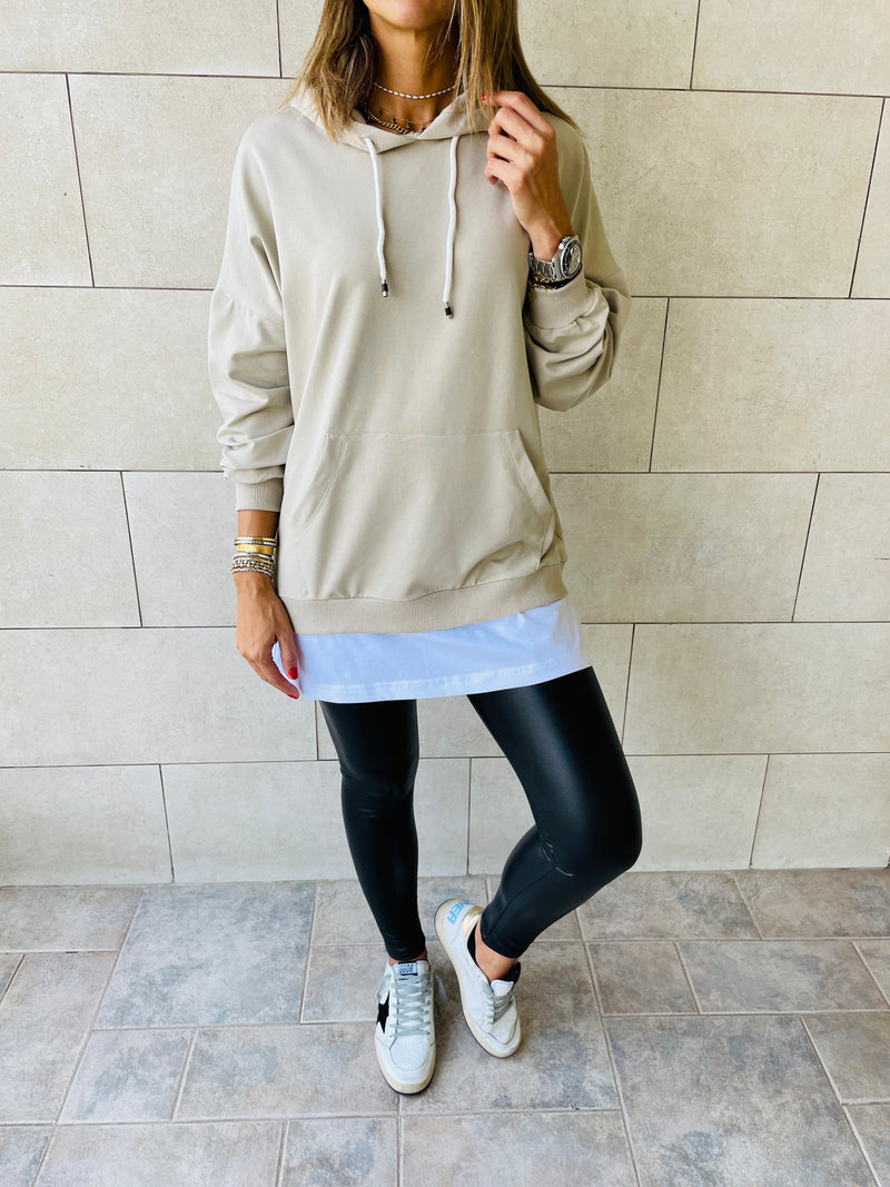 Beige Combined Long Sleeve