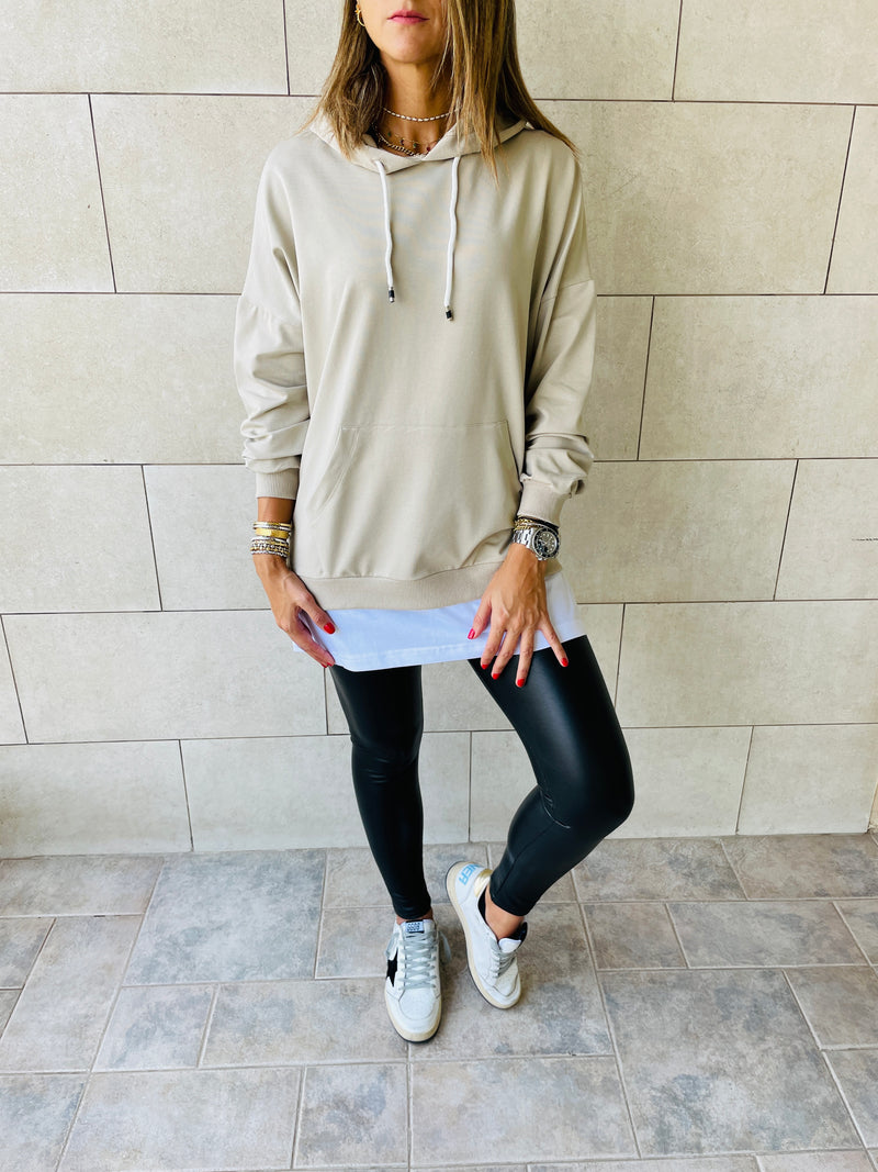 Beige Combined Long Sleeve