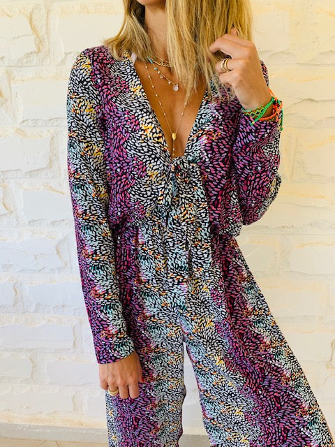 Purple Confetti Jumpsuit