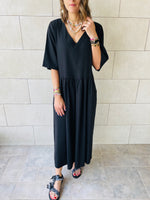 Black Linen City Dress