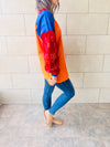 Orange Sired Embroidered Linen Shirt