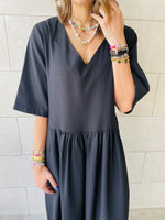 Black Linen City Dress