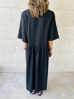 Black Linen City Dress