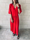 Red Linen City Dress