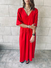 Red Linen City Dress