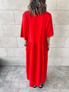 Red Linen City Dress