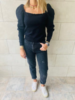 Black Flounce Knit