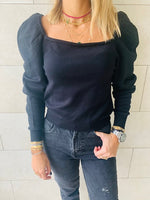 Black Flounce Knit