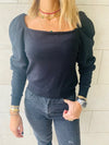 Black Flounce Knit