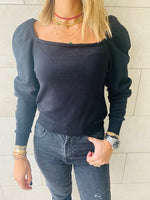 Black Flounce Knit