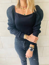 Black Flounce Knit