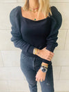 Black Flounce Knit