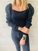 Black Flounce Knit