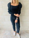 Black Flounce Knit