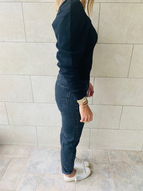Black Flounce Knit
