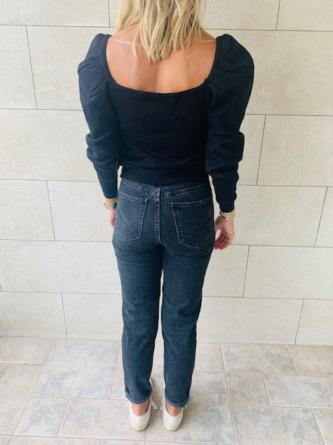 Black Flounce Knit