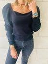 Black Flounce Knit