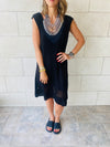 Black Crochet Side Pattern Dress