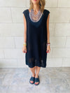 Black Crochet Side Pattern Dress