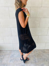 Black Crochet Side Pattern Dress