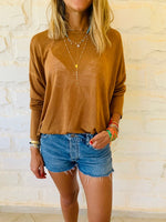 Brown Summer Knit Top