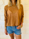 Brown Summer Knit Top
