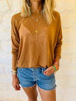 Brown Summer Knit Top