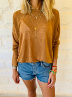 Brown Summer Knit Top